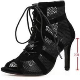 Dansschoenen met stiletto hoge hakken voor dames, 7 cm hak, peep toe sandalen, comfortabele latin dansschoenen met antislipzool, elegante danshakken voor dansevenementen — thumbnail 4