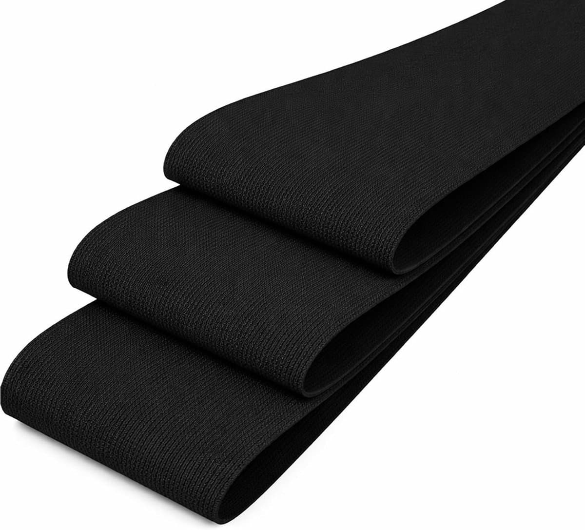 Elastische Band 75mm - 1 Meter - Elastiek voor Kleding, Tailleband, Naaien en Doe-het-zelf Knutselen - Zwart — afbeelding 1