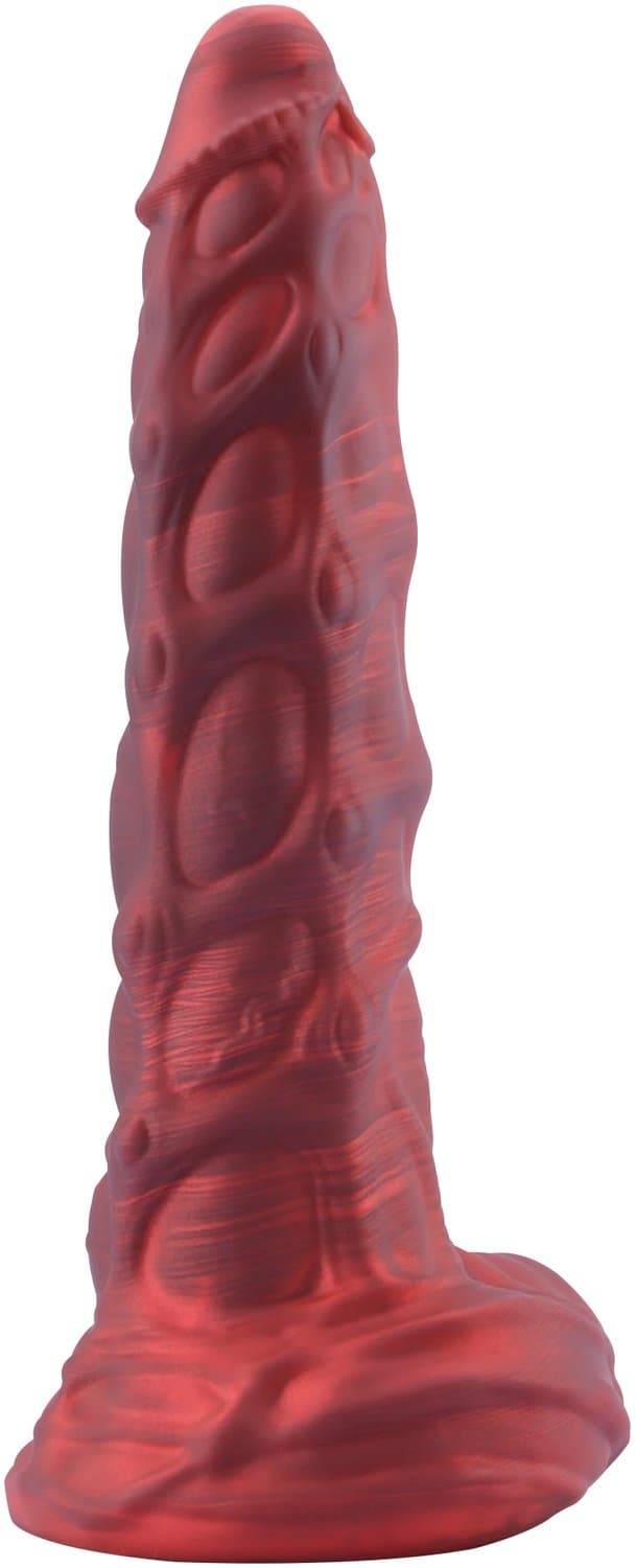 Hismith Dragonfire Fantasy Dildo 24,3 cm – Siliconen Dildo met Zuignap en KlicLok – Rood Zwart — afbeelding 1