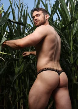 SUKREW Sheer Low-Rise Thong Shadow Black - MAAT XXL - Erotisch Heren Ondergoed - String voor Man - Sexy mannen String — thumbnail 2