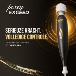 Pixey Exceed V2 - Extra Krachtige Wand Massager - 3.000-14.000 RPM - Netstroom - Zwart — thumbnail 5