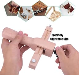 Strip And Strap Cutter Leather Craft DIY Hand Cutting Tool Adjustable With 5 Blades Professional Wooden Leather - ShopVlot — thumbnail 2