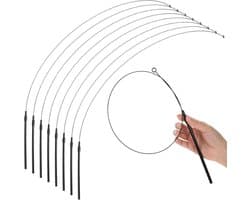 8-delige kattenveerspeelset, interactief kattenspeelgoed van 80 cm staaldraad, kattenveerspeelset voor huiskatten, kattenspeelgoed met veren