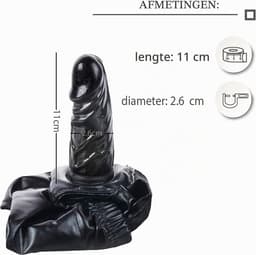 Slip met interne dildo – Zwart S/M – Dildo 11 cm ⌀2,6 cm – Rekbaar tot 52 cm – Vrouwelijke keuschheidsgordel & controle FOPS A45-1 — thumbnail 3