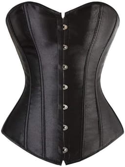 Sexy dameskorset – Gotisch kanten korset – Taillecorrigerende shapewear – Nauwsluitend lijfje met vetersluiting – Perfect voor gothic stijl, cosplay en Halloweenkostuums – zwart – Maat XL — thumbnail 1