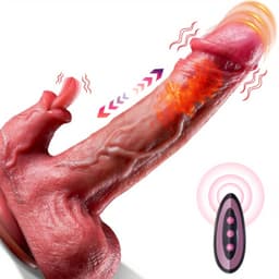 LoveVlijt - Vibrerende Dildo met Tongfunctie en Afstandsbediening - 10 Vibratiestanden en 3 Stootstanden - XXXL Dildo - Stotende Oplaadbare Dildo - Levensechte Realistische Dildo - Verwarmingsfunctie en Zuignap - Seksspeeltje voor Mannen en Vrouwen — thumbnail 4