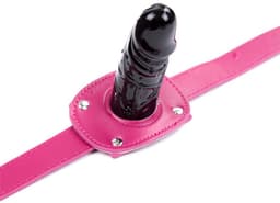 LATETOBED BDSM LINE Dildo Gag Ball Verstelbaar 46-58 cm - Dildo: 10 cm x 3 cm - Gag in Penisvorm — thumbnail 5
