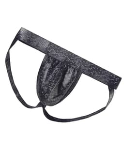 LekkerStout Jockstrap - Zwart - PU Leder - Honingraat - Maat L | LS192 — thumbnail 3