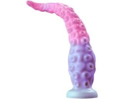 Oneay Liquid Silicone Dildo Octo Touch Hands-Free Thrusting Fantasy Dildo Masturbator, Tentacle-Textured Adult Toy Flexible Sex Toy with Suction Base -XL