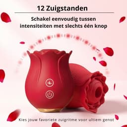 SF Toys – Roos Vibrator roze - 12 Zuigstanden - Clitoris Stimulator - Waterdicht - USB Oplaadbaar - Siliconen - Beschikbaar in 3 kleuren — thumbnail 4