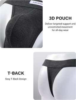 Heren Sexy Bamboe String Ondergoed Lage Taille Tanga slips — thumbnail 4