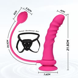 VIVIDIA Pink Bloom™ – Verstelbaar Strapon Harnas met Premium Vibrerende Voorbinddildo & Trillende Buttplug – Inclusief App voor Controle & Glijmiddel Sample – Voorbind Dildo Set voor Koppels — thumbnail 2