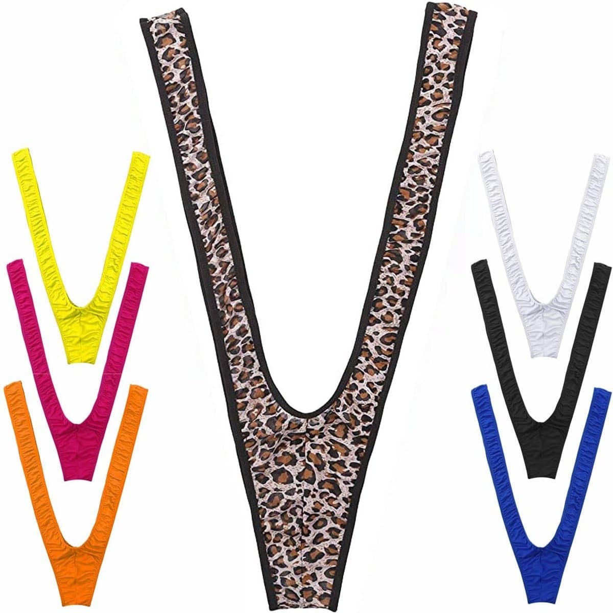 Heren Stringondergoed Sexy Tanga Borat Onderbroek Dunne Elastische Slip Leopardprint — afbeelding 1