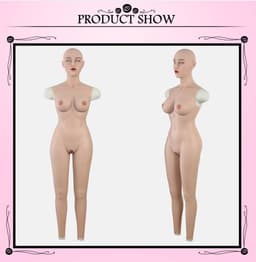 Bodysuit- cup E- Nepborsten-Full Body- Siliconen- Body Suit- Cosplay-Travestie- Siliconen Gezicht- — thumbnail 2