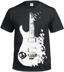 Band T-Shirt met Metal, Peace en Tattoo stijl Prints — thumbnail 1