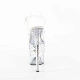 Pleaser - FLAMINGO808TDRS Sandaal met enkelband, Paaldans schoenen - US 7 - 37 Shoes - Wit/Transparant — thumbnail 4