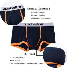Heren Bamboe Boxer Slips Zacht en Ademend Ondergoed met 3D Pouch en Korte Pijp — thumbnail 4