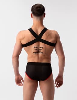 Barcode Berlin Mesh Brief Sicile Black-Red - MAAT M - Erotisch Heren Ondergoed - Slip voor Man - Sexy mannen Slip — thumbnail 2
