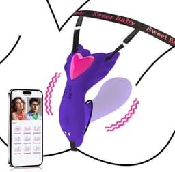 Daity Panty Wearable Vibrator Insert Dildo – G-Spot & Clitoris Stimulator, Fluisterstille Dubbele Motor, APP Control – Intiem Comfort Sex Toy voor Vrouwen – Paars — thumbnail 1