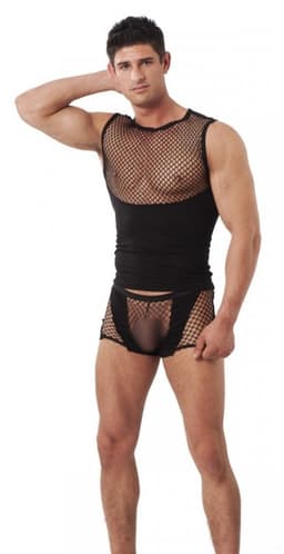 Nooitmeersaai - Boxershort met visnet - Polyamide - Zwart - Maat S/M — thumbnail 3