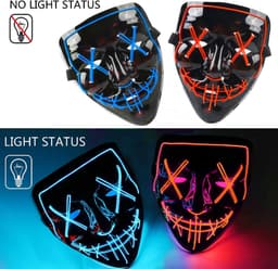 Eng Lichtgevend Halloween Masker met LED Verlichting - Geschikt voor Kinderen en Volwassenen — thumbnail 4