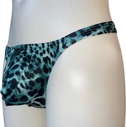 LekkerStout Heren String Luipaardprint - Turquoise - Sexy Herenondergoed - Maat M | ( LS248 ) — thumbnail 4