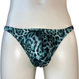 LekkerStout Heren String Luipaardprint - Turquoise - Sexy Herenondergoed - Maat M | ( LS248 ) — thumbnail 1