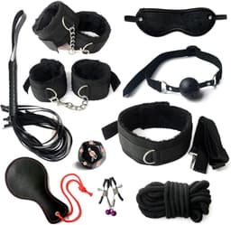 VIN® BDSM Extreme - Sex Toys voor Koppels - 35 Stuks - Seksspeeltjes voor Koppel - Zweepje Seks - Shibari Touw – Shibari – Bondagesets - Sexspeeltjes voor Koppels - Couple Games – Bondagesets – Boeienset, Handboeien, Tepelklemmen, etc - Zwart — thumbnail 6