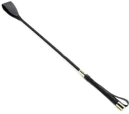 Luxe Zwarte Zweep – Midnight Authority – Erotisch Speelgoed voor Koppels | BDSM Whip met Gouden Details – Sexy Fetish Accessoire – Kinky Dominatrix Accessoire – 45 cm | Dare to Undress — thumbnail 5