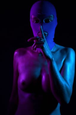 Banoch - Mask/3 hole Purple - Spandex Masker - BDSM - Paars — thumbnail 4