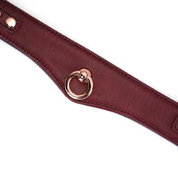 Liebe Seele - Wine Red Curved Collar Met leiband En hartvormig slot - Luxe ontwerp collar — thumbnail 3