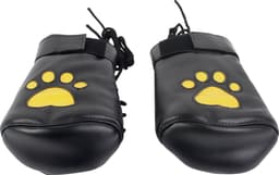 Banoch - Perrito Mittones - dog paws mittens bondage - PU Leer - geel voetje - puppy play — thumbnail 7