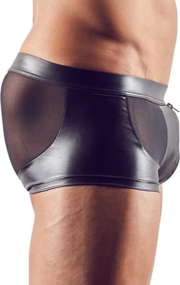Uitdagende Wetlook Short met Netstof Stukken — thumbnail 4