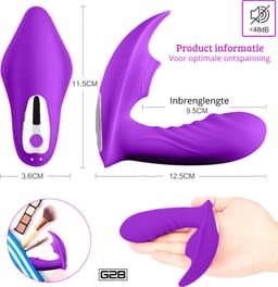 G2B® Clitoris Zuiger - Luchtdruk Vibrator met Afstandsbediening - Clitoris & G-spot Stimulator - Vibrators voor Vrouwen Realistisch & Koppels - 20 Standen - Verwarmd - Waterproof - Sex Toys Couples - Paars — thumbnail 3