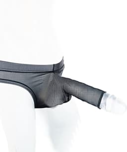 BamBella® Slip open kruis kant voor mannen - L/XL - doorzichtig Erotische Sexy Lingerie Heren - Zwart mannen ondergoed slip — thumbnail 4