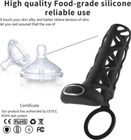 Scrotum en penis sleeve vibrator - Remote - One size - 10 standen - Kuisheidskooi — thumbnail 5