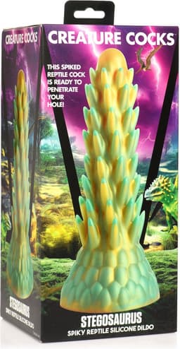 Stegosaurus Spiky Reptiel Dildo - Groen — thumbnail 3