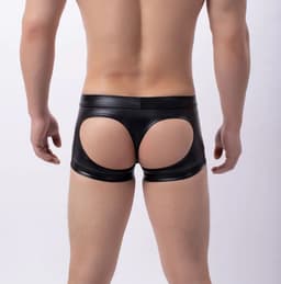 PU Lederen BDSM slip heren - Sexy boxershort open billen - String - Mannen onderbroek - Seks - Ademend - SM — thumbnail 6