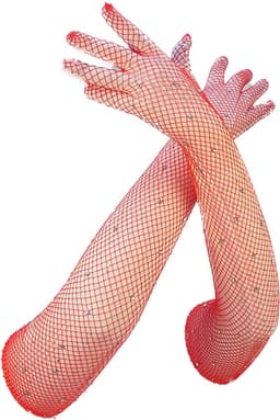 BamBella® Sexy Erotische Handschoenen Kant met steentjes Rood onesize — thumbnail 3