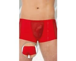 SoftLine Collection Sexy transparente heren boxers met visnet Rood M