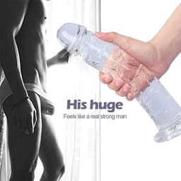 L-formaat Realistische Jelly Dildo met Sterke Zuignap: Flexibele Siliconen Penisreplica voor Diepgaande Anale en Vaginale Stimulatie, Geschikt voor Zowel Vrouwen als Mannen — thumbnail 3