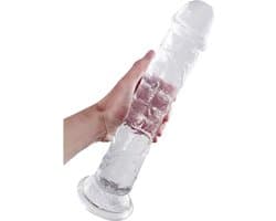 L-formaat Realistische Jelly Dildo met Sterke Zuignap: Flexibele Siliconen Penisreplica voor Diepgaande Anale en Vaginale Stimulatie, Geschikt voor Zowel Vrouwen als Mannen