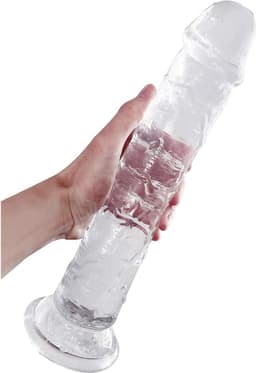 L-formaat Realistische Jelly Dildo met Sterke Zuignap: Flexibele Siliconen Penisreplica voor Diepgaande Anale en Vaginale Stimulatie, Geschikt voor Zowel Vrouwen als Mannen — thumbnail 1