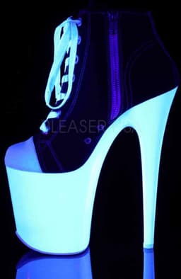 Pleaser - FLAMINGO-800SK-02 Plateau Laarzen, Paaldans schoenen - Paaldans schoenen - 36 Shoes - Zwart — thumbnail 3