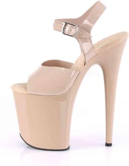 Pleaser - FLAMINGO-808N Sandaal met enkelband, Paaldans schoenen - Paaldans schoenen - 37 Shoes - Creme — thumbnail 3