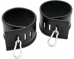 Rimba Bondage Play - Leren Dwangbuis Asylum Enkelboeien - Zwart -