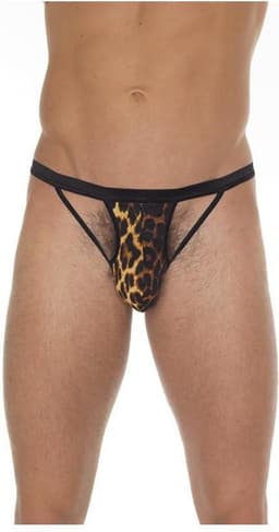 Amorable - Open String Voor Heren - Panterprint - One Size — thumbnail 1