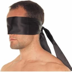 Rimba - Blinddoek - Ook Voor Bondage - Nylon - Zwart - 150 cm lengte - 10 cm breed — thumbnail 5