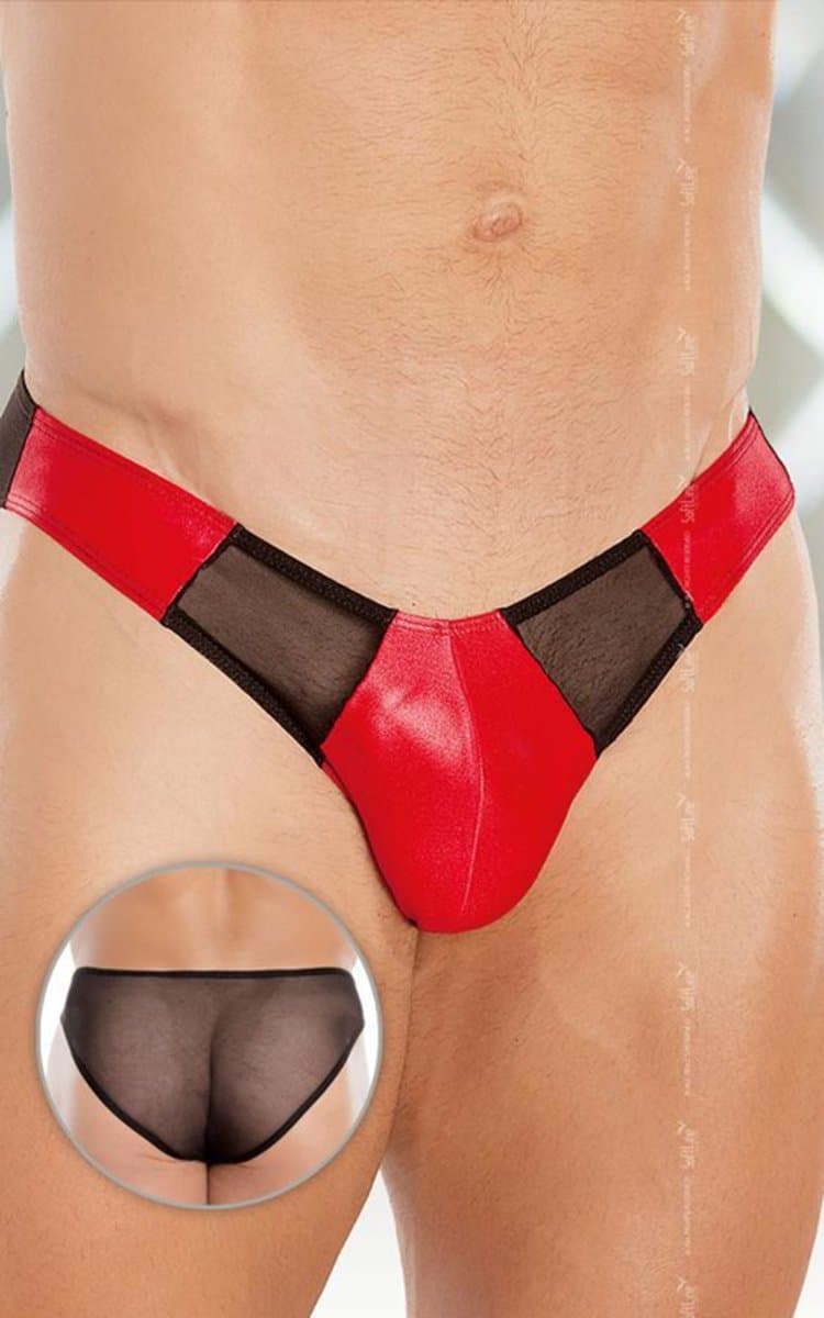 SoftLine Collection - Sexy herenslip doorzichtig rood M/L — afbeelding 1