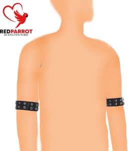 Set van 2 Lederen banden - Outfit leer - Bovenarm - One size - Bicep strap - armband — thumbnail 3